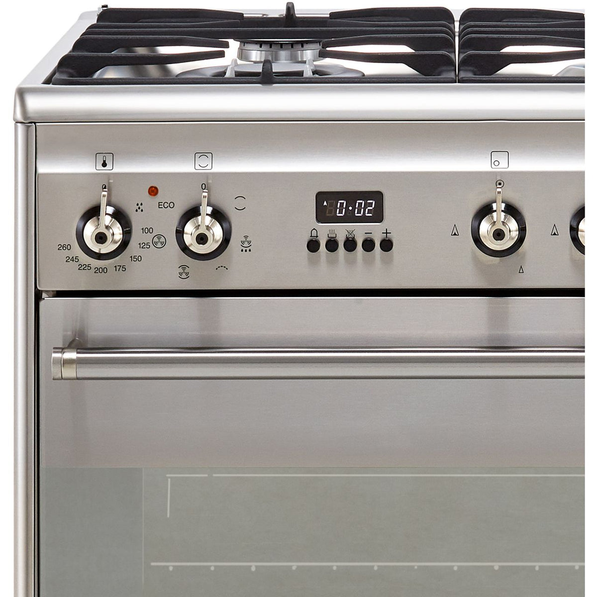 Smeg Concert 60cm Dual Fuel Range Cooker with Gas Hob - Stainless Steel - Core Appliances