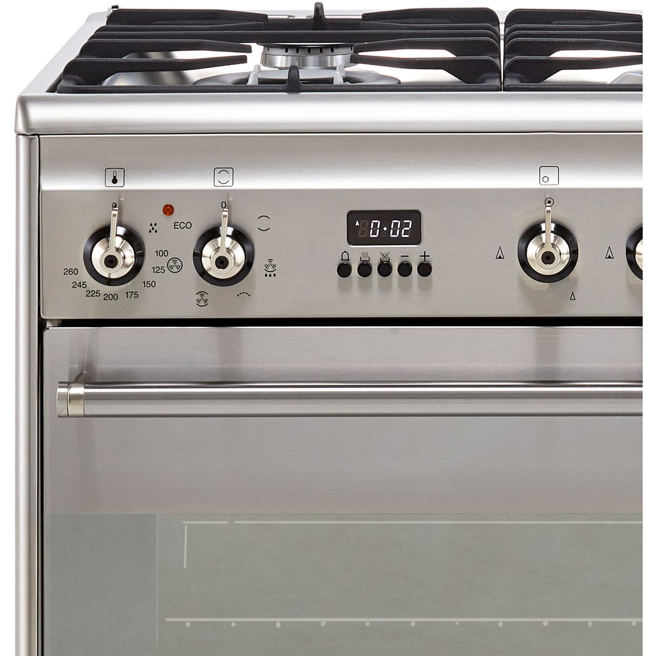 Smeg Concert 60cm Dual Fuel Range Cooker with Gas Hob - Stainless Steel - Core Appliances