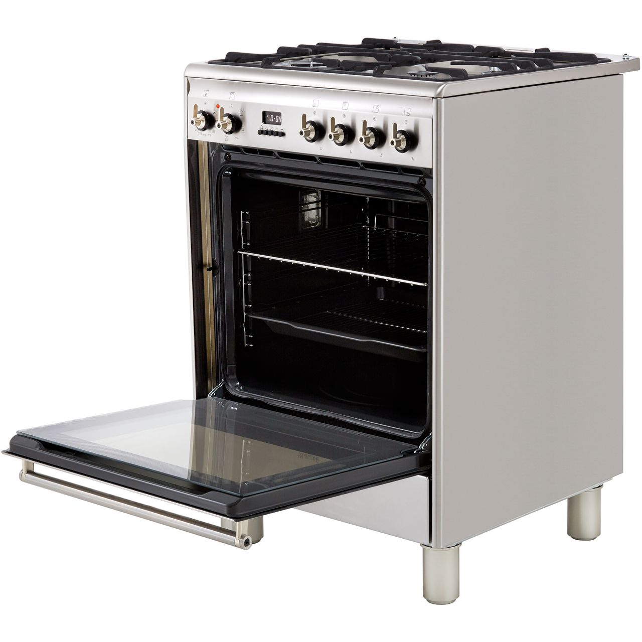 Smeg Concert 60cm Dual Fuel Range Cooker with Gas Hob - Stainless Steel - Core Appliances