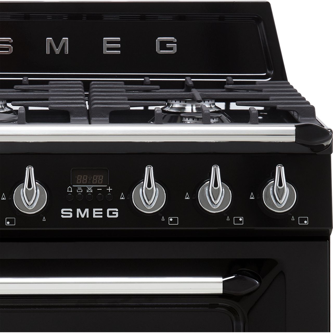 Smeg Victoria 60cm Dual Fuel Range Cooker with Gas Hob - Black - Core Appliances