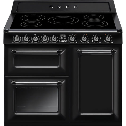 Black SMEG Victoria Cooker, Induction, Traditional, Three Cavity, Induction Hob, 1000 mm