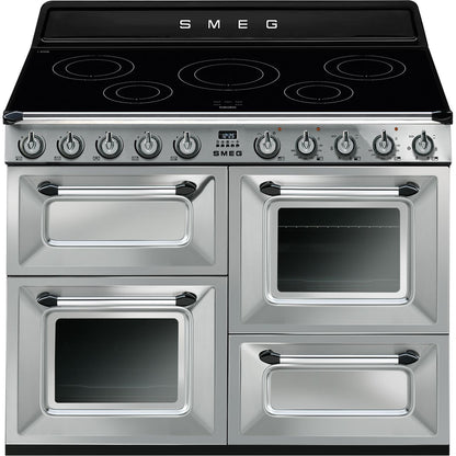 Dark Gray SMEG Victoria Cooker, Induction, Traditional, Four Cavity, Induction Hob 1100mm