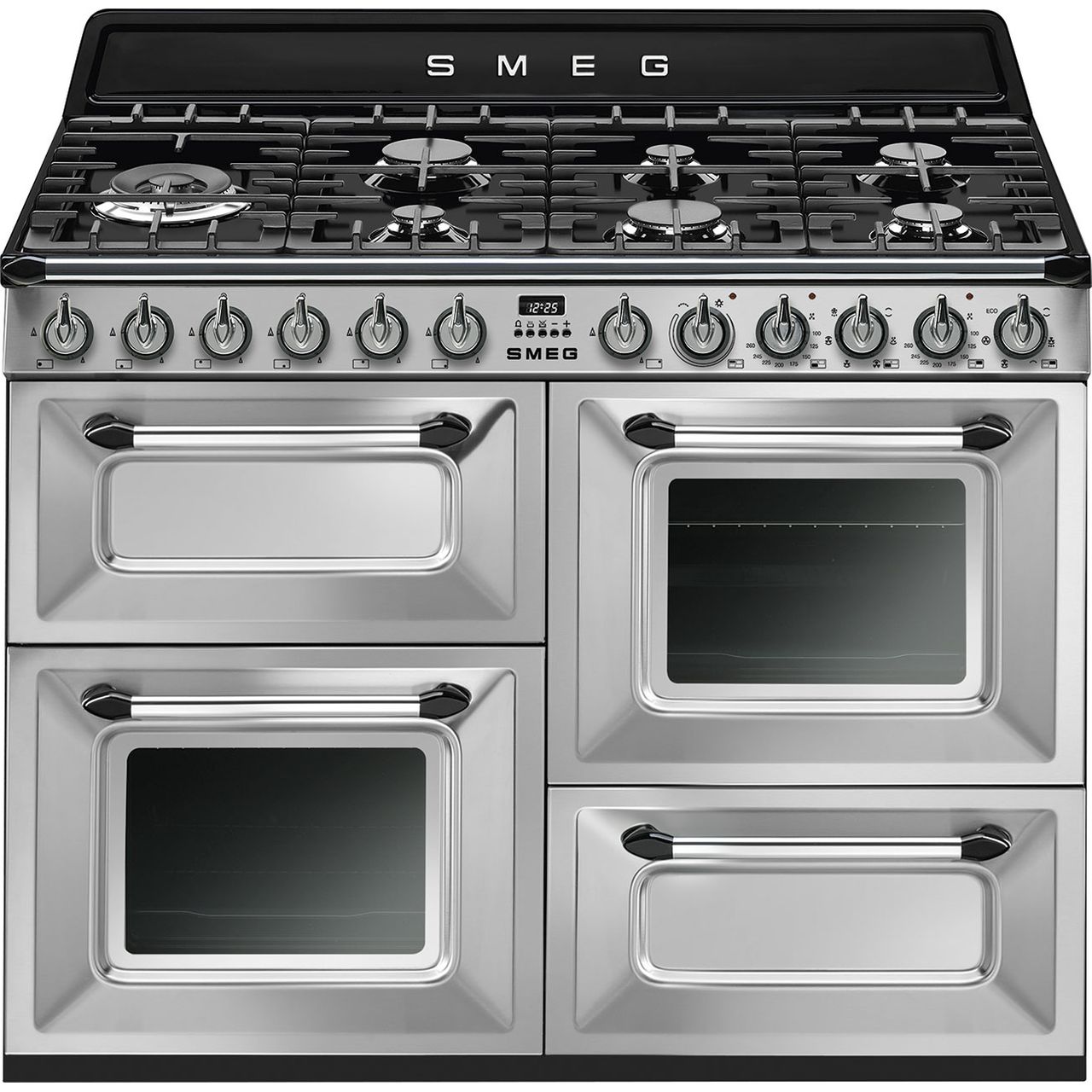 Gray SMEG Victoria Cooker, Dual Fuel, Traditional, Four Cavity, Gas Hob, 1100 mm