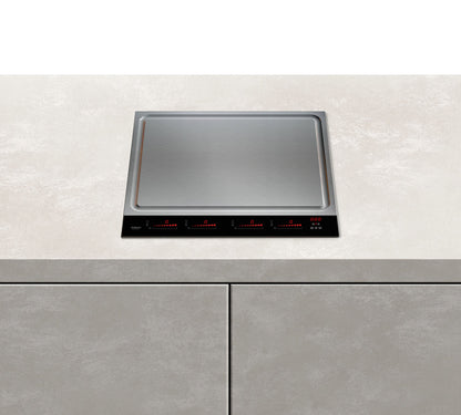 Dark Gray Airforce Teppanyaki 58cm Hob with Touch Slider Controls Stainless Steel & Glass Finish
