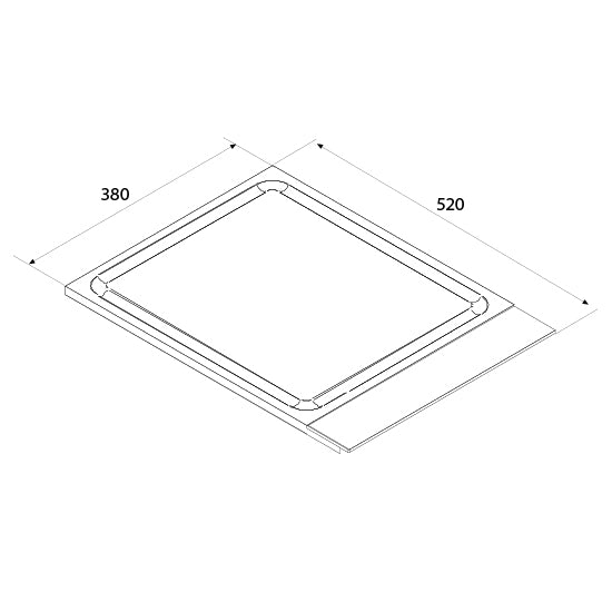 White Smoke Airforce Teppanyaki 38cm Hob with Touch Slider Controls-Stainless Steel & Black Glass