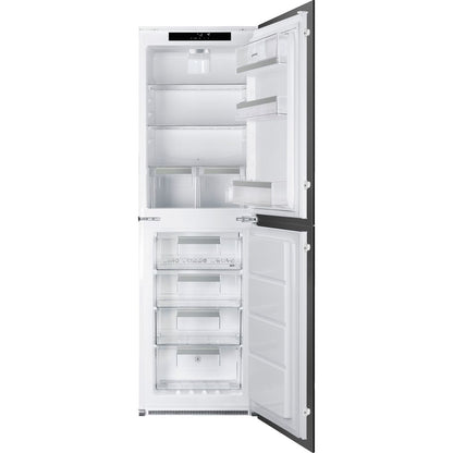 White Smeg UKC8174NE 50/50 Integrated Frost Free Fridge Freezer - 242L (154L fridge plus 88L freezer)