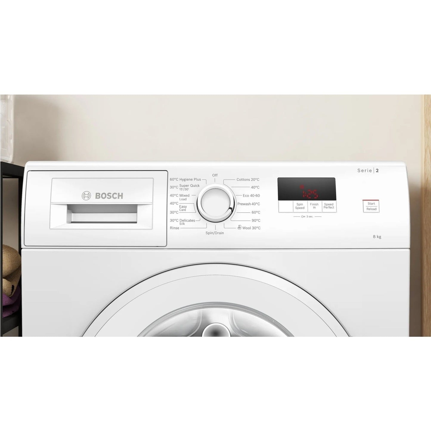 Beige Bosch Series 2 8kg 1400rpm Washing Machine - White