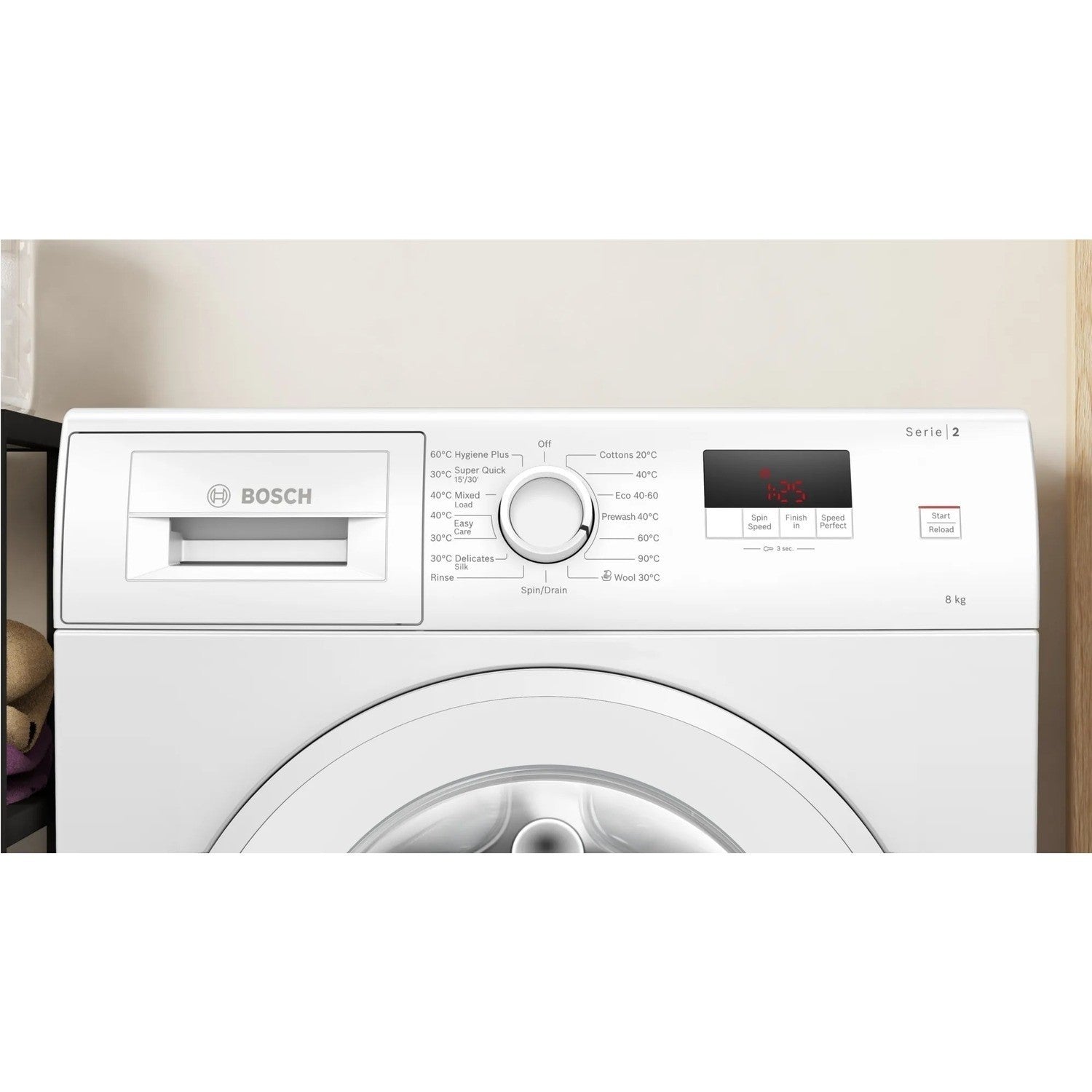 Beige Bosch Series 2 8kg 1400rpm Washing Machine - White