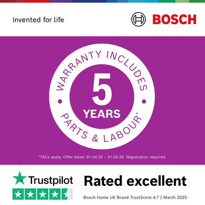 Dark Magenta Bosch Series 6 9kg 1400rpm Washing Machine - White