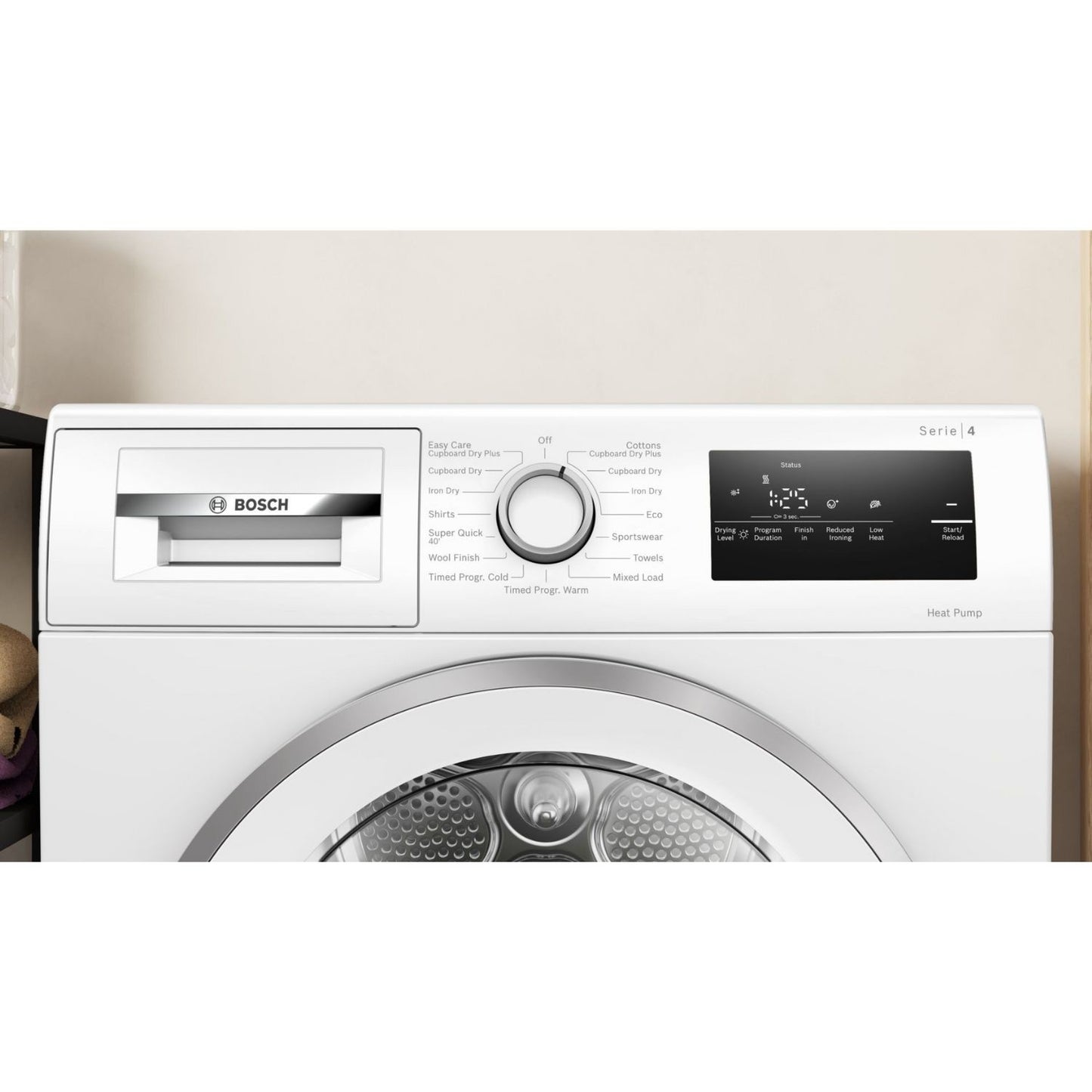 Lavender Bosch Series 4 8kg Heat Pump Tumble Dryer - White