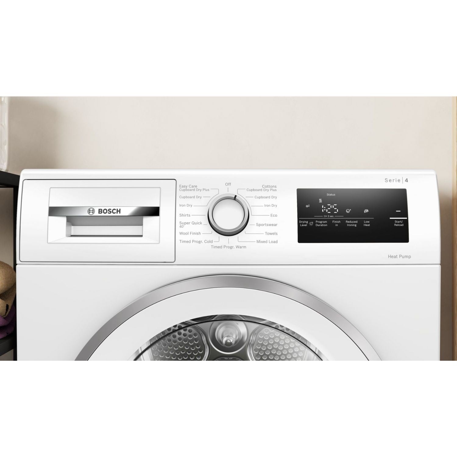 Lavender Bosch Series 4 8kg Heat Pump Tumble Dryer - White