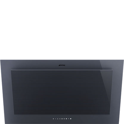 Dark Slate Gray SMEG Linea Angled Chimney Hood, 900 mm