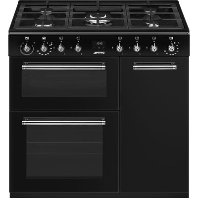 Smeg Concert 90cm Dual Fuel Range Cooker - Black