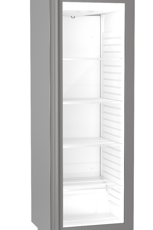 Light Slate Gray Hoshizaki Compact FG420 R-C DR G U Glass Single Door Stainless Steel Upright Display Freezer, 343 Litres - Contact Us For Availability