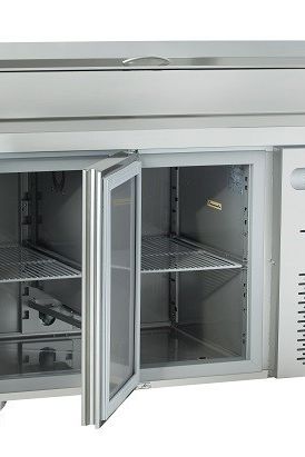 Gray Sterling Pro SPPZ-135 Pizza Prep 2 Door Counter, 290 Ltrs + 8 x GN 1/4 - Discontinued