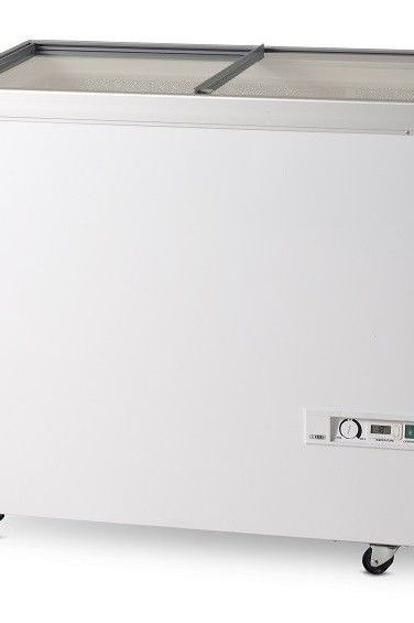 Light Gray Vestfrost IKG275 Sliding Glass Lid Display Freezer, 265 Litres - Discontinued