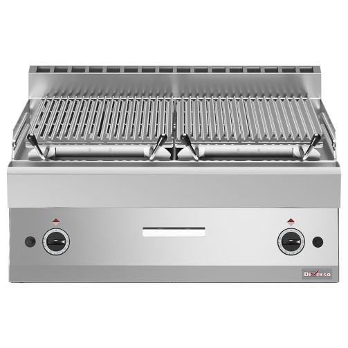 Gray Diverso WR-PLX2-80 Lava-stone grill - 1/1 module, cooking grill in cast iron "double face" - Contact Us For Availability