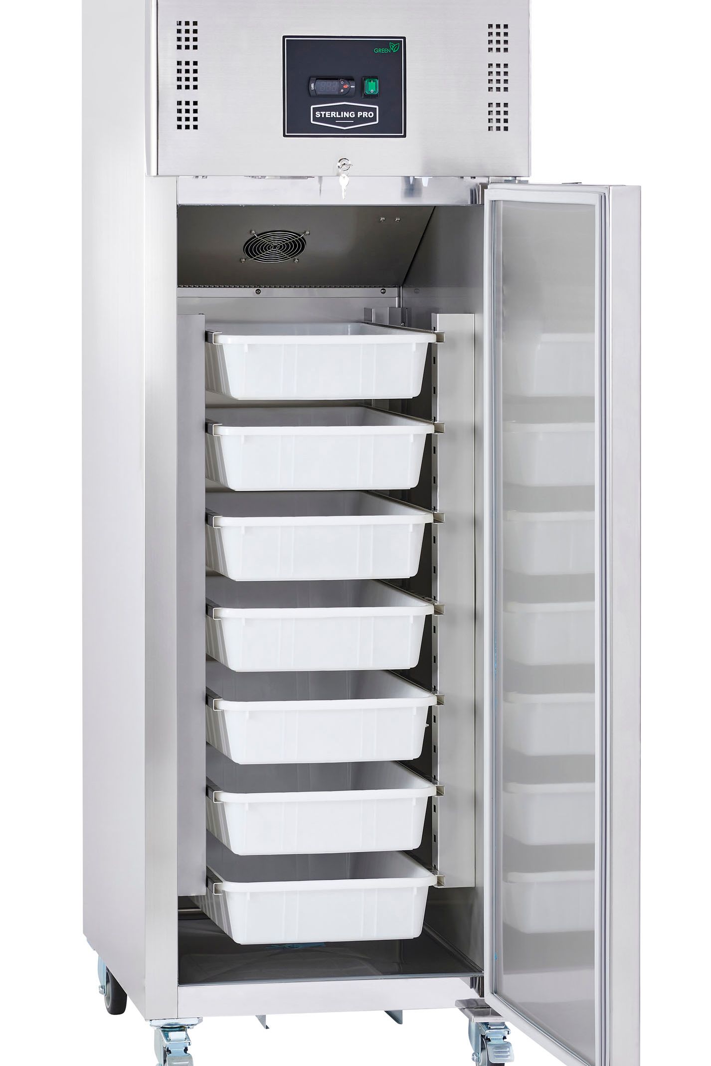 Light Gray Sterling Pro Cobus SPR601FISH Single Door Fish Cabinet 7 Drawers, 600 Litres - In Stock