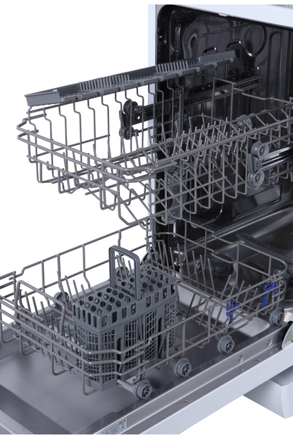 Dim Gray SIA 45cm White Freestanding Dishwasher