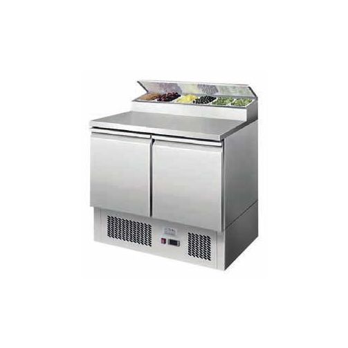 Gray Ice-A-Cool ICE3832GR 2 Door Refrigerated Saladette Preparation Counter, 300 Litres - Contact Us For Availability