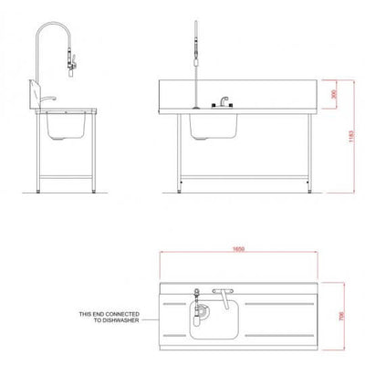 Hobart SD1650R/L Inlet Triple Rack Table & Sink - Contact Us For Availability