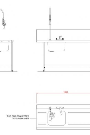 Light Gray Hobart SD1650R/L Inlet Triple Rack Table & Sink - Contact Us For Availability