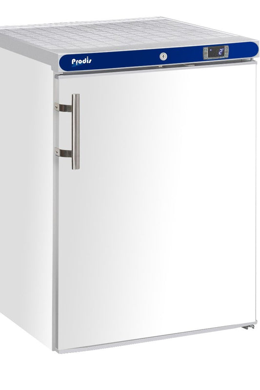 Light Gray Prodis HC202R Single Door White Undercounter Fridge, 129 Litres - Contact Us For Availability
