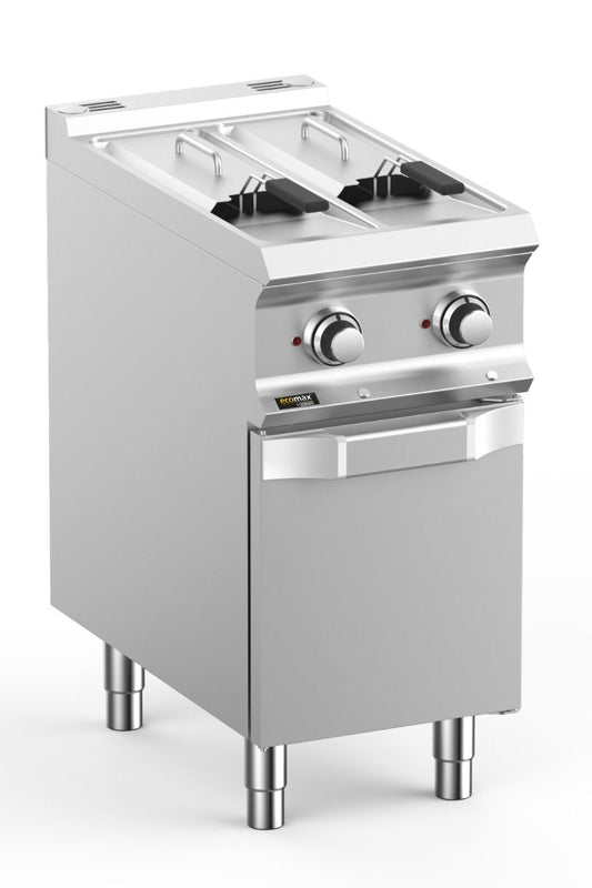 Light Gray Hobart Ecomax HEFRE74A2V Floorstanding Double Basket 2 x 7 Litre Electirc Fryer, 10.5kW - Contact Us For Availability