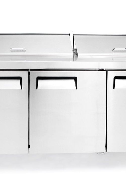 Light Gray Atosa MSF8304GR 3 Door Heavy Duty Ambient Preparation Counter, 598 Litres - Contact Us For Availability