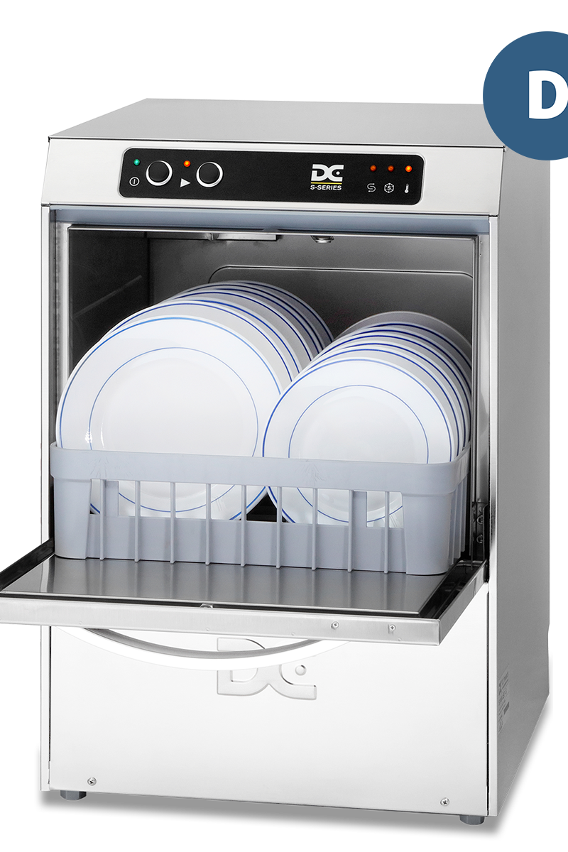 Light Gray DC SD40D Standard Range 400mm Basket Frontloading Commercial Dishwasher with Drain Pump, 11 Plates - Contact Us For Availability