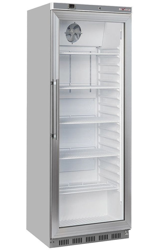 Gray Diverso WR-PG41-XG Ventilated refrigerator, glass door, 400 liters. stainless steel - Contact Us For Availability