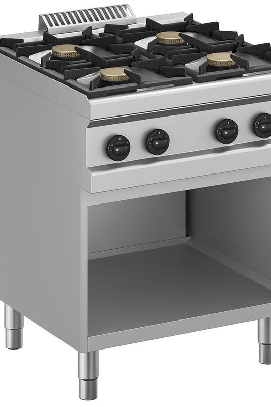 Light Slate Gray Diverso WR-G4BA-A1 Gas range 4 burners, on open cupboard - Contact Us For Availability