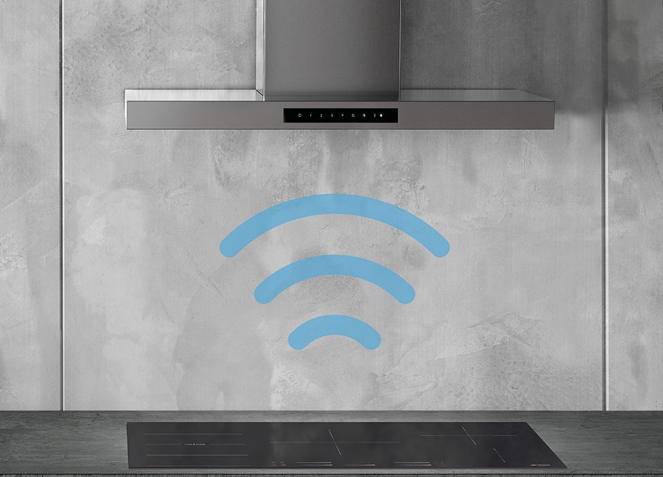 Smeg 90cm T-Shaped Chimney Cooker Hood - Black Glass - Core Appliances