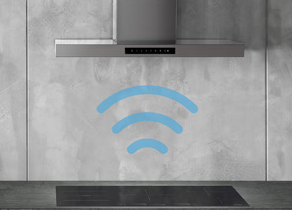 Smeg 90cm T-Shaped Chimney Cooker Hood - Black Glass - Core Appliances