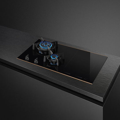 Smeg Dolce Stil Novo 75cm Mixed Fuel Hob - Black with Copper Trim - Core Appliances