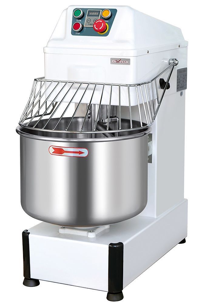 Light Gray Diverso WR-SDTT-34 Spiral mixer, 34 liters, 2 speeds, timer, on wheels - Contact Us For Availability