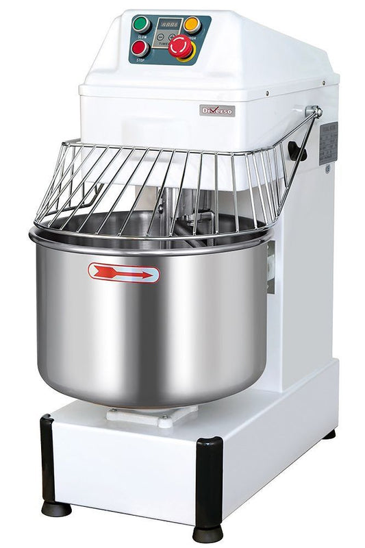Light Gray Diverso WR-SDTT-34 Spiral mixer, 34 liters, 2 speeds, timer, on wheels - Contact Us For Availability