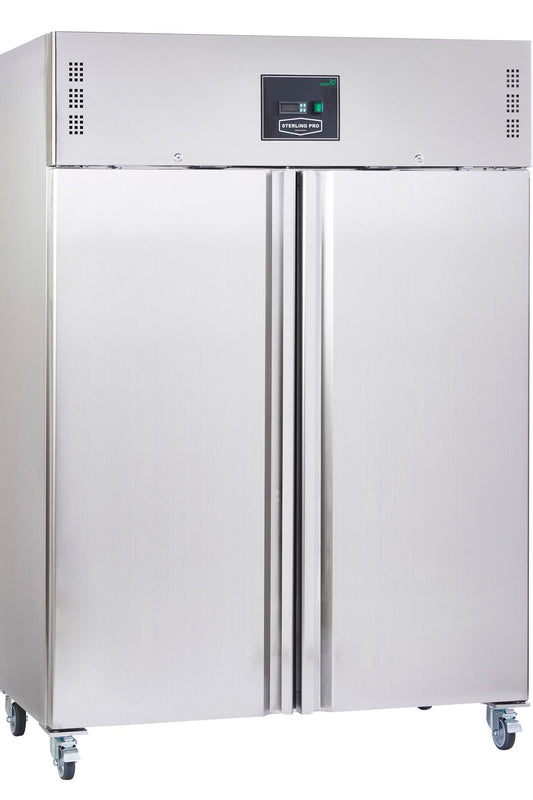 Light Gray Sterling Pro Cobus SPF212NV Double Door Gastronorm Freezer, 1200 Litres - In Stock