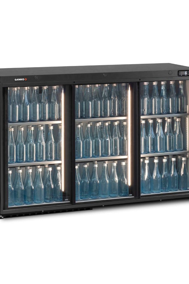 Dim Gray Gamko Maxiglass MG3/315SD Maxiglass Sliding Glass Triple Door Undercounter Bottle Cooler, 315 Litres - Contact Us For Availability