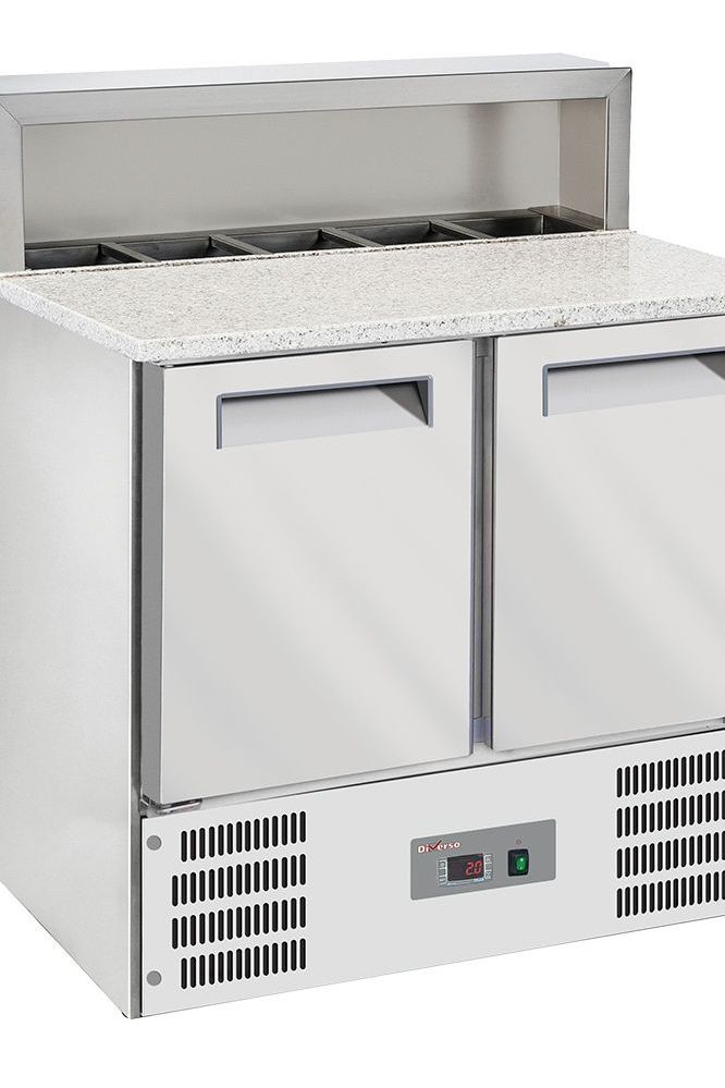 Light Gray Diverso WR-SRP6-Z2 Refrigerated pizzas table 2 doors GN1/1, refrigerated structure 5x GN1/6-150 mm - Contact Us For Availability