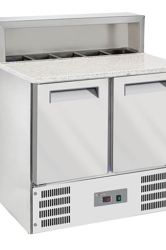 Light Gray Diverso WR-SRP6-Z2 Refrigerated pizzas table 2 doors GN1/1, refrigerated structure 5x GN1/6-150 mm - Contact Us For Availability
