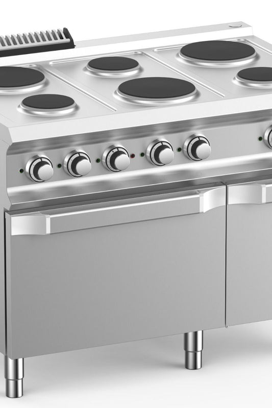 Gray Hobart Ecomax HEPR711FE 6 Round Plate Hob with Electric Oven, 17.6kW - Contact Us For Availability
