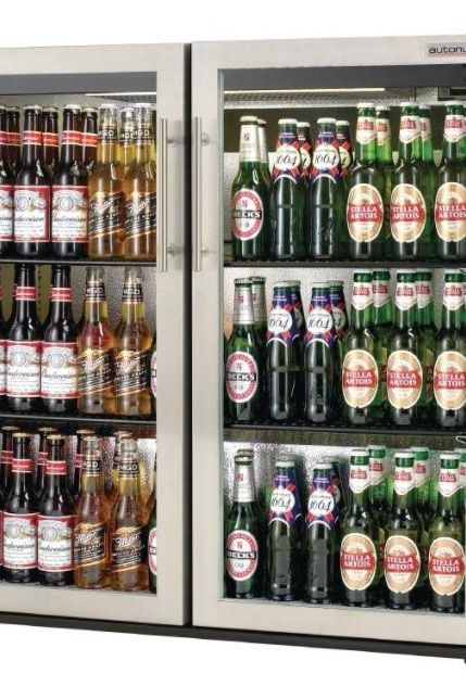Dark Slate Gray Autonumis RVC00004 EcoChill Stainless Steel Hinged Double Door Bottle Cooler, 156 x 330ml Bottles - Contact Us For Availability