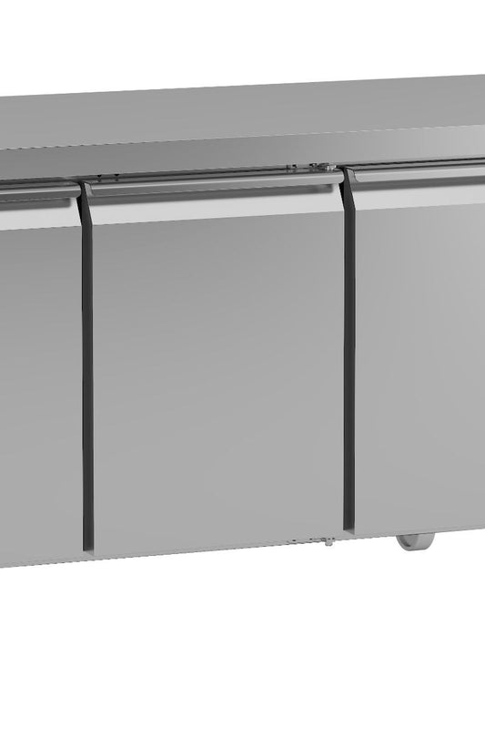 Dark Gray Hoshizaki Gram SCR-180DG-LRR-RRC-C1 U Stainless Steel 3 Door Preparation Counter, 500 Litres - Discontinued