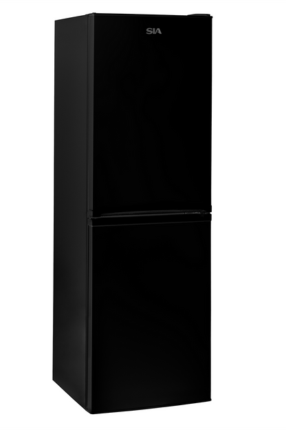 Black SIA Black Freestanding 149L Combi Fridge Freezer