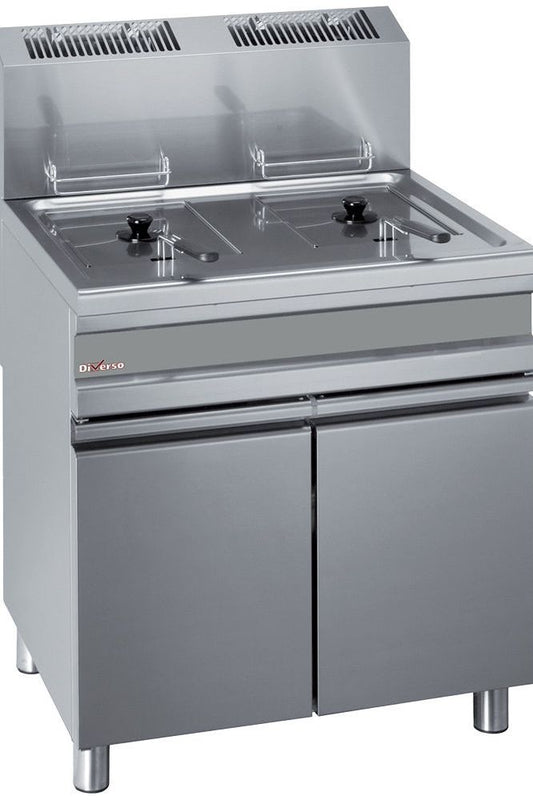 Light Slate Gray Diverso WR-GF30-G2 Gas fryer, two 15-liters tank on cupboard - Contact Us For Availability