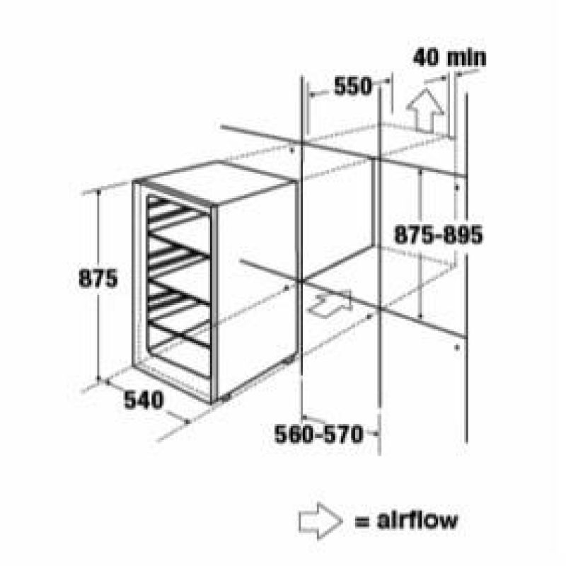 Light Gray FW422 Integrated in-column larder fridge