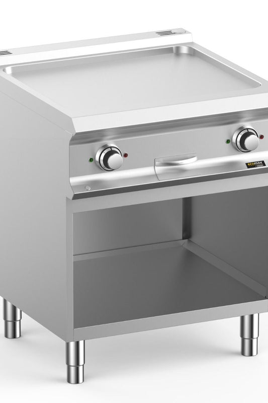 Light Gray Hobart Ecomax HEFTBE77AL Smooth Griddle on Open Cupboard, 10kW - Contact Us For Availability