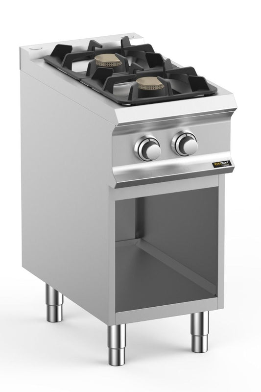 Light Gray Hobart Ecomax HEFB74AXL 2 Burner Gas Hob on Open Cupboard, 2 x 7kW - Contact Us For Availability