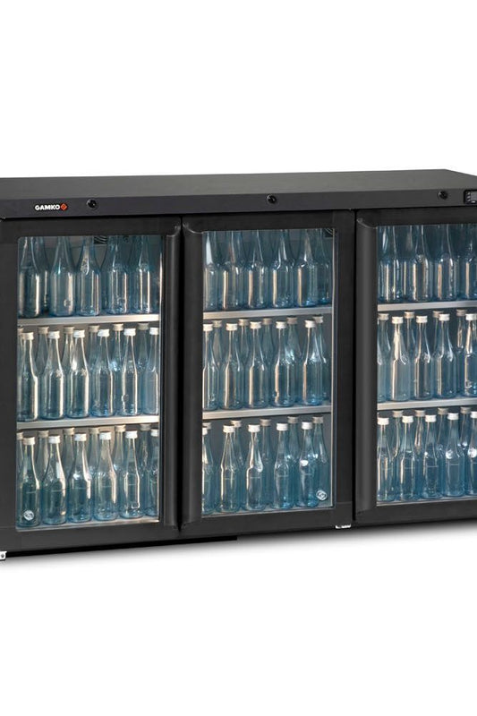 Dark Slate Gray Gamko Maxiglass MG3/315G Maxiglass Hinged Glass Triple Door Undercounter Bottle Cooler, 315 Litres - Contact Us For Availability